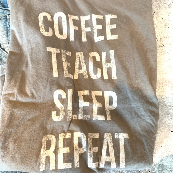 PORT & CO TEACHER GRAPHIC TEE SHIRT LOGO T SIZE S - Picture 2 of 10